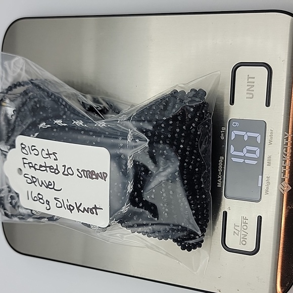 815.00 Cts Natural 20 Strand Black Spinel Faceted Gemstone Beaded Necklace - Picture 12 of 12